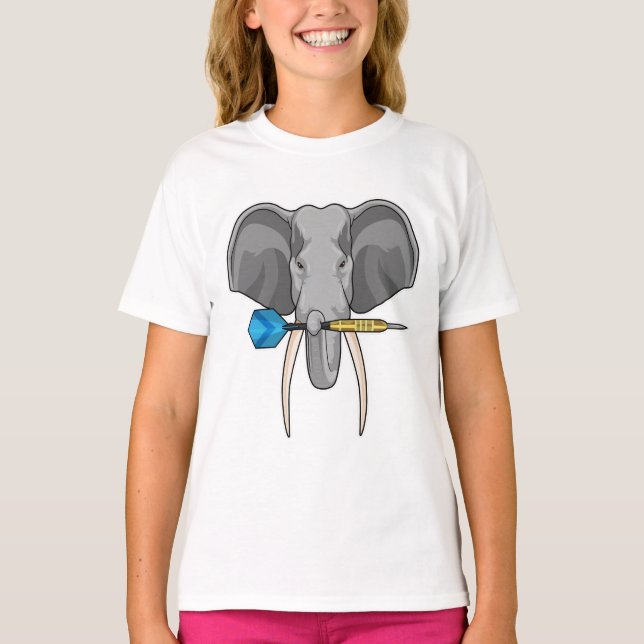 Elephant at Darts with Dart T-Shirt (Front)