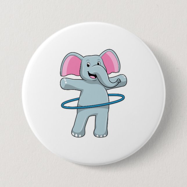 Elephant at Fitness with Fitness tires Button (Front)