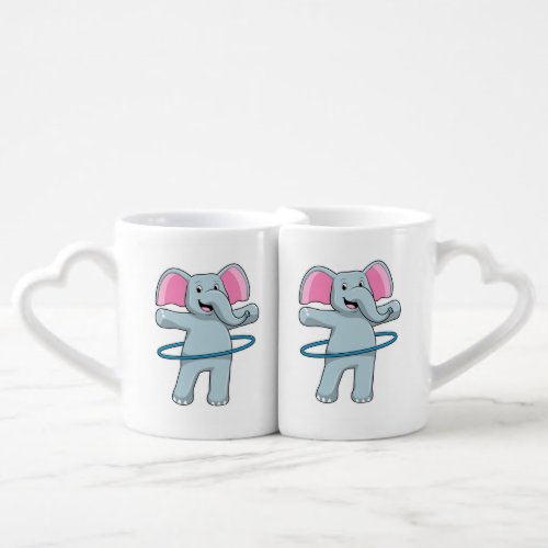 Elephant at Fitness with Fitness tires Coffee Mug Set