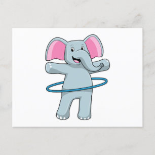 Elephant at Fitness with Fitness tires Postcard