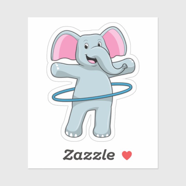 Elephant at Fitness with Fitness tires Sticker (Sheet)