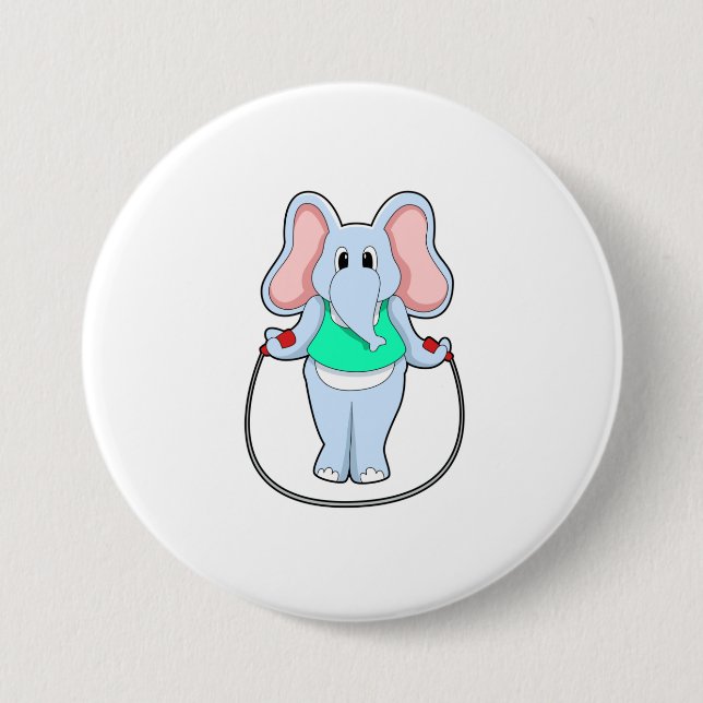Elephant at Fitness with Skipping rope.PNG Button (Front)
