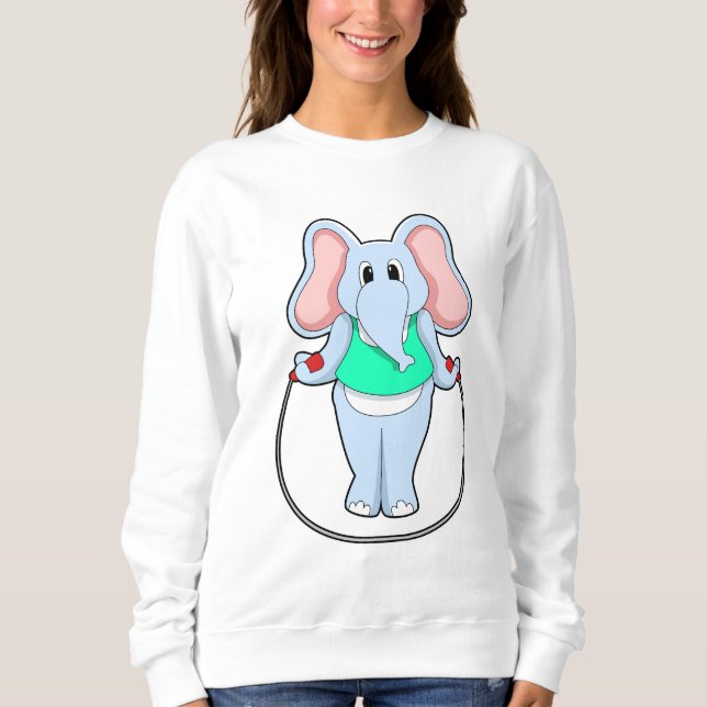 Elephant at Fitness with Skipping rope.PNG Sweatshirt (Front)