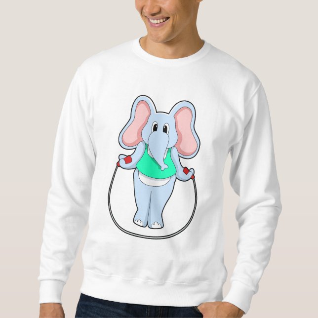 Elephant at Fitness with Skipping rope.PNG Sweatshirt (Front)