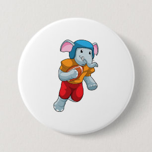 Elephant at Football Sports Button