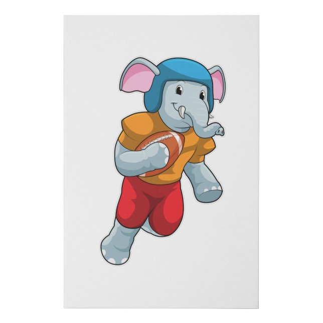 Elephant at Football Sports Faux Canvas Print (Front)