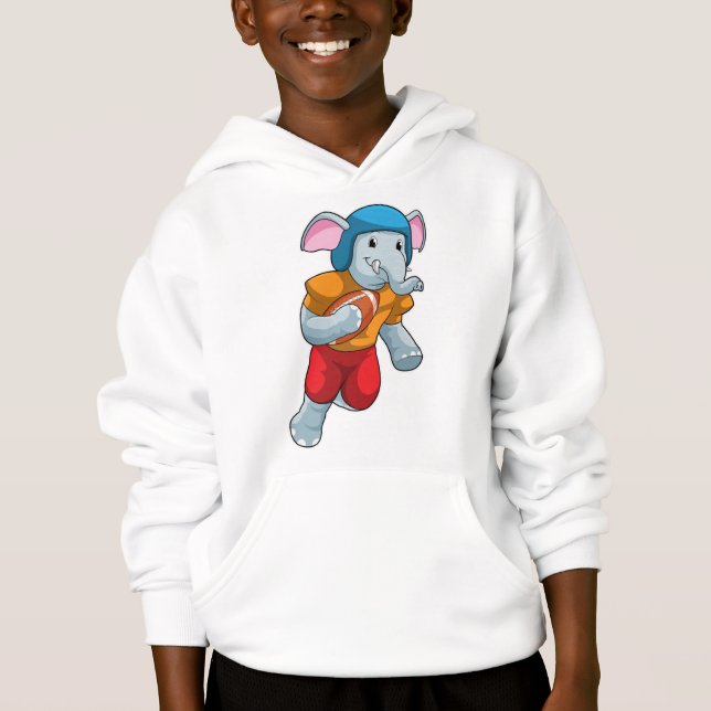 Elephant at Football Sports Hoodie (Front)