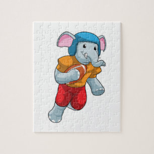 Elephant at Football Sports Jigsaw Puzzle