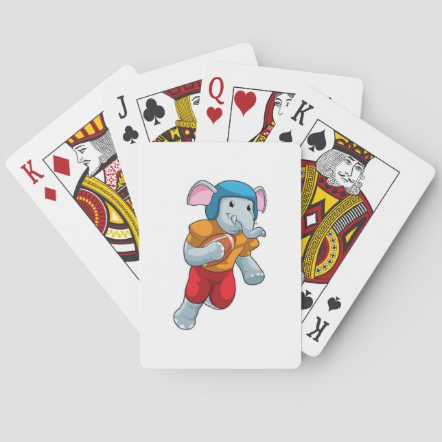 Elephant at Football Sports Poker Cards (Back)