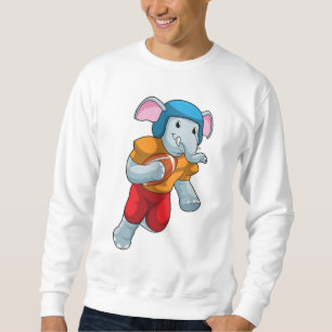 Elephant at Football Sports Sweatshirt