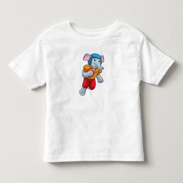Elephant at Football Sports Toddler T-shirt (Front)