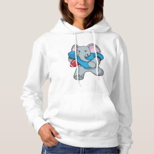 Elephant at Football with Equipment Hoodie