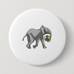 Elephant at Handball Sports Button