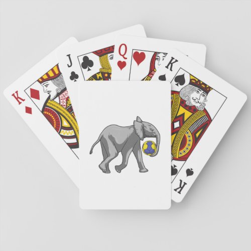 Elephant at Handball Sports Playing Cards