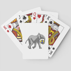 Elephant at Handball Sports Poker Cards