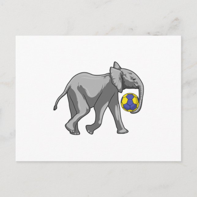 Elephant at Handball Sports Postcard (Front)