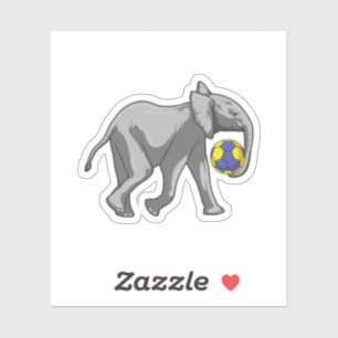 Elephant at Handball Sports Sticker
