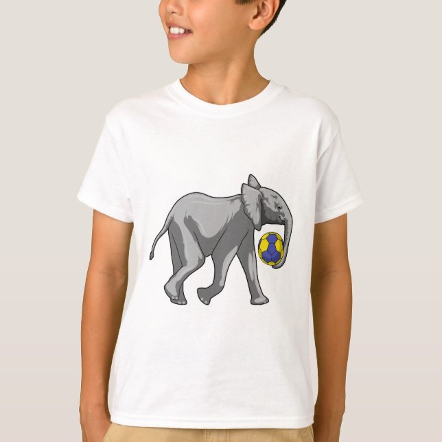 Elephant at Handball Sports T-Shirt (Front)