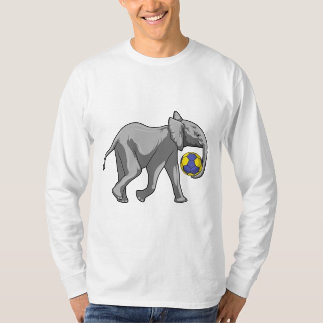 Elephant at Handball Sports T-Shirt (Front)