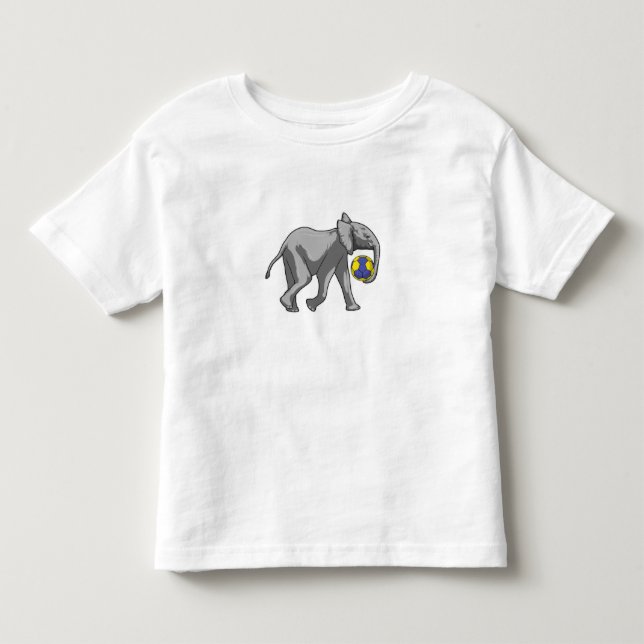 Elephant at Handball Sports Toddler T-shirt (Front)