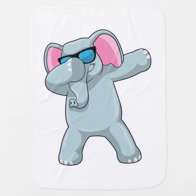 Elephant at Hip Hop Dance Dab Baby Blanket (Front)