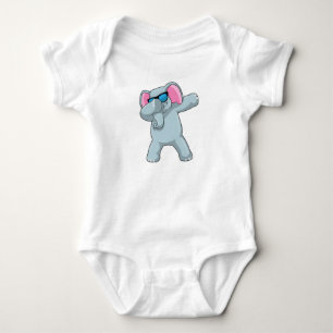 Elephant at Hip Hop Dance Dab Baby Bodysuit