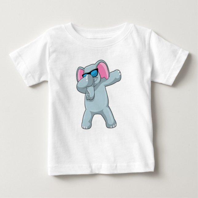 Elephant at Hip Hop Dance Dab Baby T-Shirt (Front)