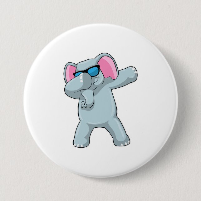Elephant at Hip Hop Dance Dab Button (Front)
