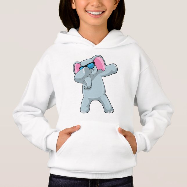 Elephant at Hip Hop Dance Dab Hoodie (Front)