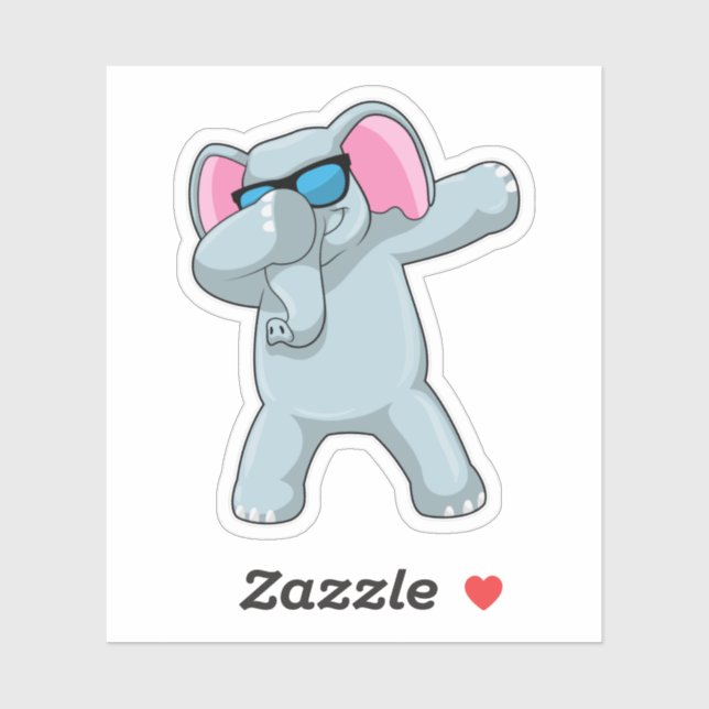 Elephant at Hip Hop Dance Dab Sticker (Sheet)