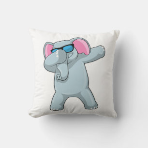 Elephant at Hip Hop Dance Dab Throw Pillow