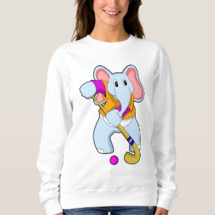 Elephant at Hockey with Hockey bat Sweatshirt
