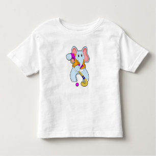 Elephant at Hockey with Hockey bat Toddler T-shirt