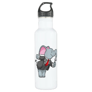 Elephant at Music with Triangle Stainless Steel Water Bottle