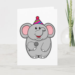 Elephant at Party with Microphone Card