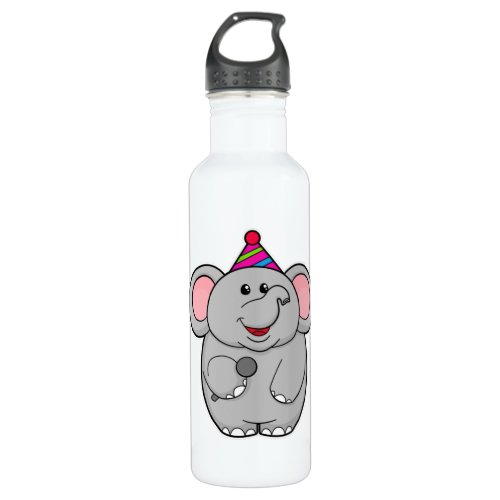 Elephant at Party with Microphone Stainless Steel Water Bottle