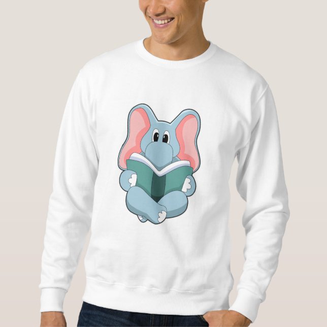 Elephant at Reading with Book Sweatshirt (Front)