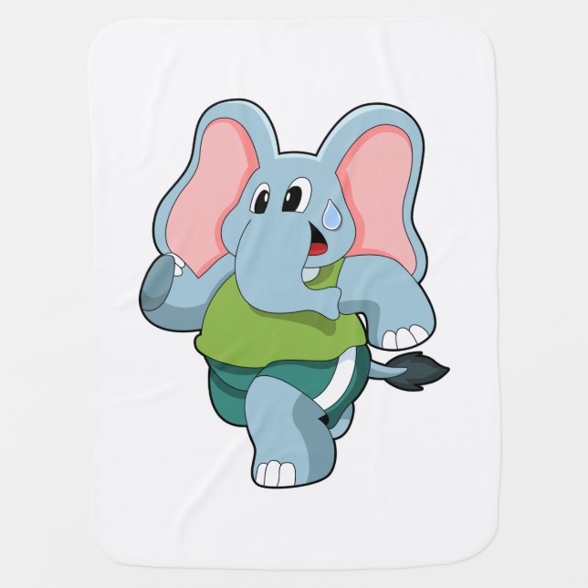 Elephant at Running Baby Blanket (Front)