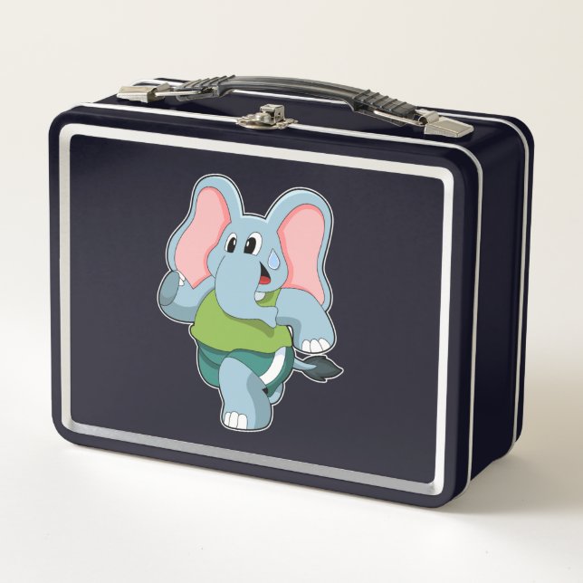 Elephant at Running Metal Lunch Box (Front)