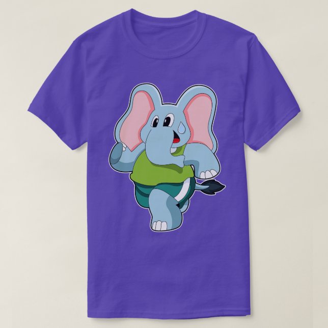 Elephant at Running T-Shirt (Design Front)