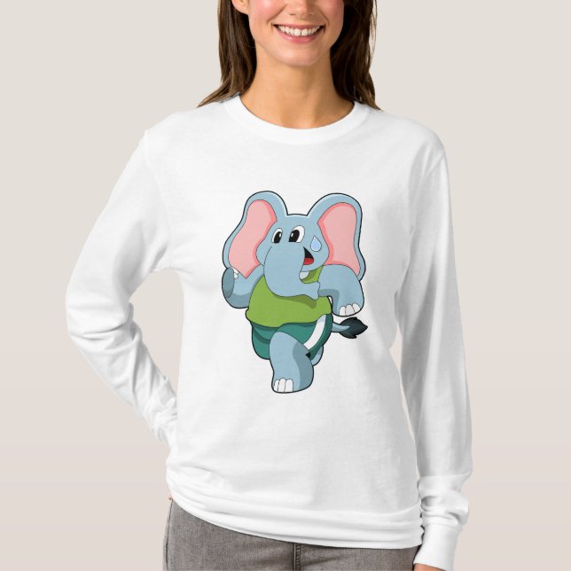 Elephant at Running T-Shirt (Front)