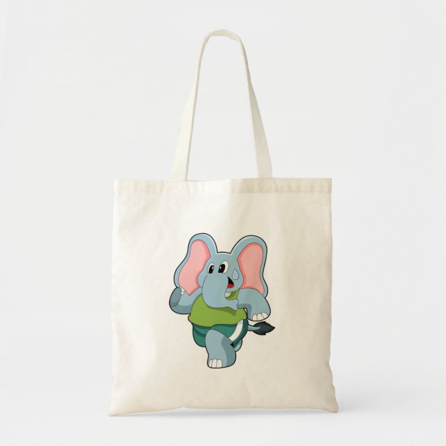 Elephant at Running Tote Bag (Front)