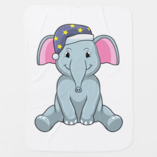 Elephant at Sleeping with Night cap Baby Blanket