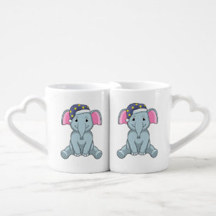 Elephant at Sleeping with Night cap Coffee Mug Set