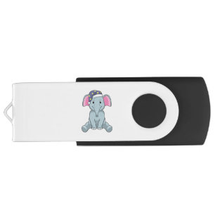 Elephant at Sleeping with Night cap Flash Drive