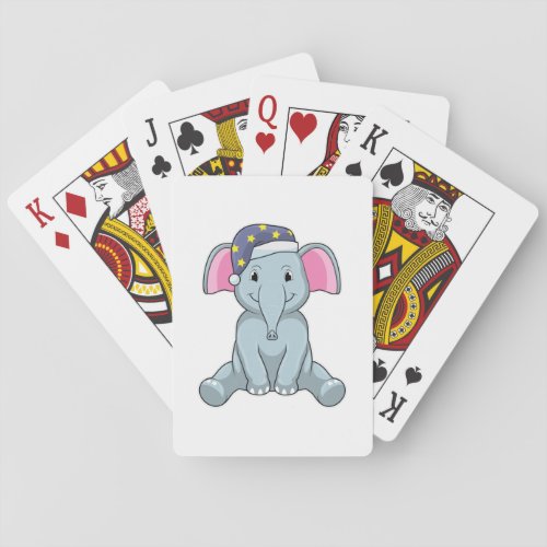 Elephant at Sleeping with Night cap Playing Cards