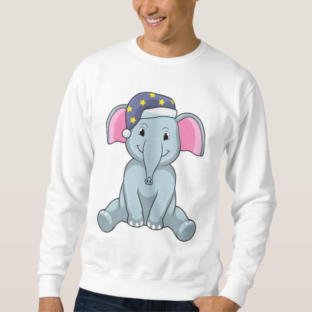 Elephant at Sleeping with Night cap Sweatshirt (Front)