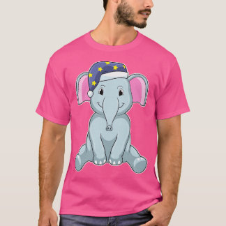 Elephant at Sleeping with Night cap T-Shirt