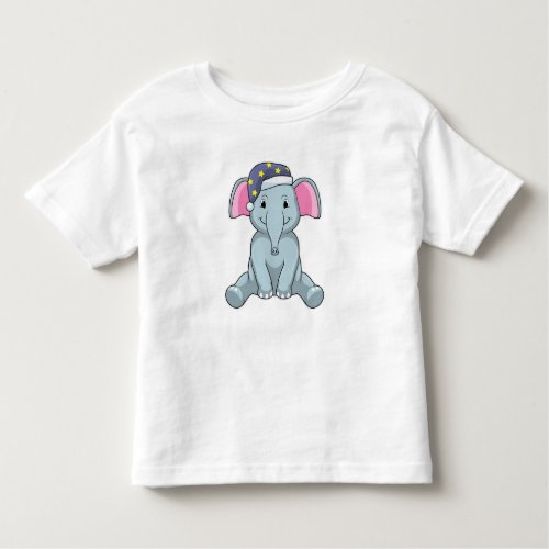 Elephant at Sleeping with Night cap Toddler T_shirt