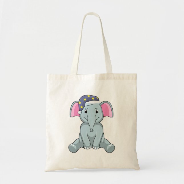 Elephant at Sleeping with Night cap Tote Bag (Front)
